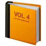 Libro di testo arancione su Apple macOS e iOS iPhones