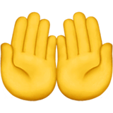 Nach oben zeigende Handflächen Emoji auf Apple macOS und iOS iPhones