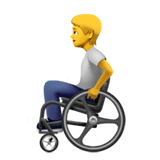 Человек в ручном кресле-коляске Эмодзи на Apple macOS и iOS iPhone