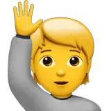 Persona levantando una mano en Apple macOS y iOS iPhones