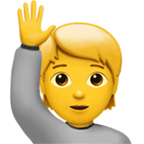 person-raising-hand Emoji apple
