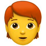person-red-hair Emoji apple