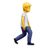 Henkilö kävelee oikealle on Apple