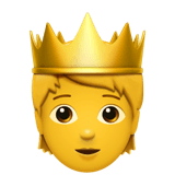 Человек с короной Эмодзи на Apple macOS и iOS iPhone