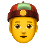 👲 Homem com chapéu chinês Emoji nos Apple macOS e iOS iPhones