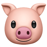 Pig Face Emoji on Apple macOS and iOS iPhones