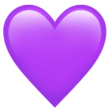 Cœur violet sur Apple macOS et iOS iPhones