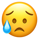 sad-but-relieved-face Emoji apple