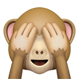 sich die Augen zuhaltendes Affengesicht Emoji auf Apple macOS und iOS iPhones