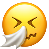 sneezing-face Emoji apple
