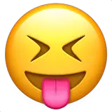 😝 Cara sacando la lengua y con los ojos bien cerrados Emoji en Apple macOS y iOS iPhones