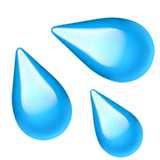 Wassertropfen Emoji auf Apple macOS und iOS iPhones