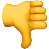 Thumbs Down Emoji on Apple macOS and iOS iPhones