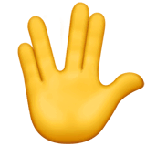 🖖 Hand mit gespreiztem Mittel- und Ringfinger Emoji auf Apple macOS und iOS iPhones