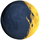 Waxing Crescent Moon Emoji on Apple macOS and iOS iPhones