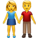 Homem e mulher de mãos dadas nos iOS iPhones e macOS da Apple