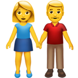 woman-and-man-holding-hands Emoji apple