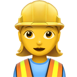 woman-construction-worker Emoji apple