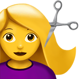 woman-getting-haircut Emoji apple
