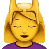 💆‍♀️ Mulher a receber uma massagem na cabeça Emoji nos Apple macOS e iOS iPhones