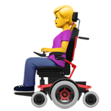 👩‍🦼 Frau in elektrischem Rollstuhl Emoji auf Apple macOS und iOS iPhones