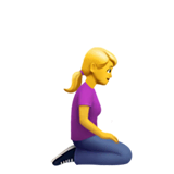 woman-kneeling-facing-right Emoji apple