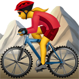 woman-mountain-biking Emoji apple