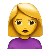 Schmollende Frau Emoji auf Apple macOS und iOS iPhones
