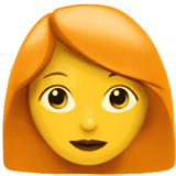 👩‍🦰 Woman: Red Hair Emoji on Apple macOS and iOS iPhones