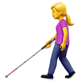 woman-with-white-cane Emoji apple