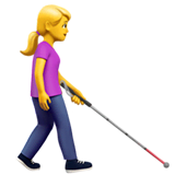 Женщина с белой тростью, лицом вправо on Apple