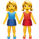 Deux femmes se tenant la main sur Apple macOS et iOS iPhones