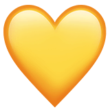 💛 Cœur jaune Émoji sur Apple macOS et iOS iPhones