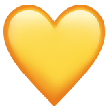 yellow-heart Emoji apple