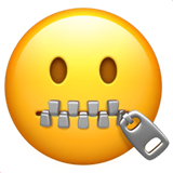 zipper-mouth-face Emoji apple