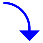 Стрелка вправо, поворачивающая вниз on AU by KDDI