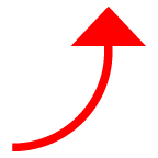 Стрелка вправо, поворачивающая вверх on AU by KDDI