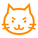 Selbstgefällig grinsender Katzenkopf Emoji Docomo
