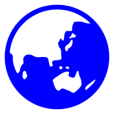 Globo terrestre con Asia e Australia Emoji Docomo