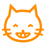 Cara de gato sonriendo ampliamente Emoji Docomo