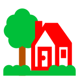 Casa con giardino Emoji Docomo
