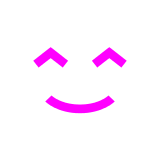 Cara sonriente con los ojos entornados Emoji Docomo