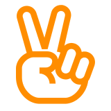 ✌️ Victory Hand Emoji in Docomo