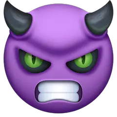 Cara de enfado con cuernos Emoji Facebook