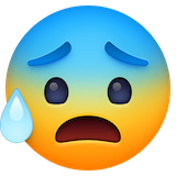 anxious-face-with-sweat Emoji facebook