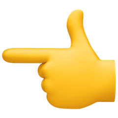 Hand mit nach links ausgestrecktem Zeigefinger Emoji Facebook