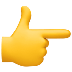 Hand mit nach rechts ausgestrecktem Zeigefinger Emoji Facebook