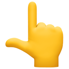 Dorso da mão com dedo indicador apontando para cima Emoji Facebook