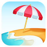beach-with-umbrella Emoji facebook