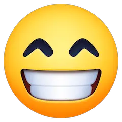 😁 Beaming Face With Smiling Eyes Emoji on Facebook